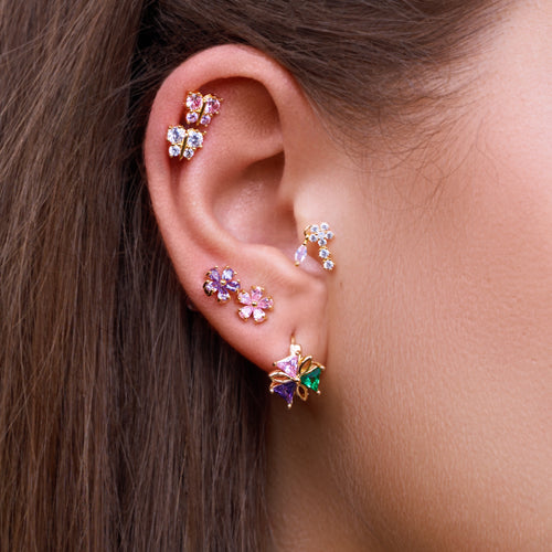 Ohrringe - Drei Farben Blume