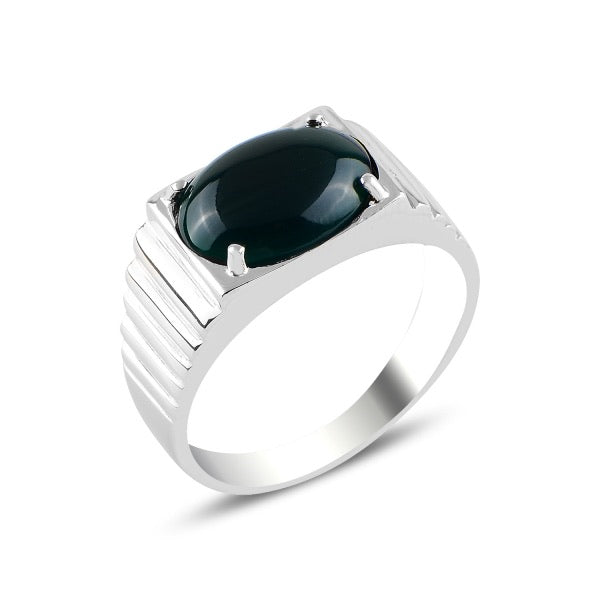 925 Silber Herrenring - Onyx