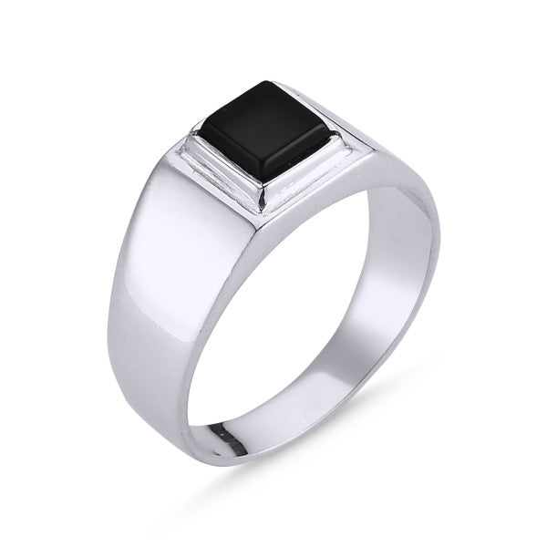 925 Silber Herrenring - Onyx